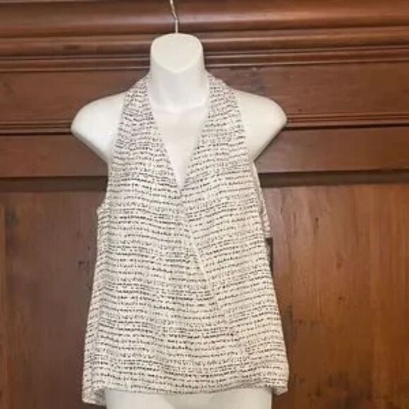 NWT Tart Carina Sleeveless Ink Stripe Pattern V-Neck Blouse Size S - Picture 2 of 9